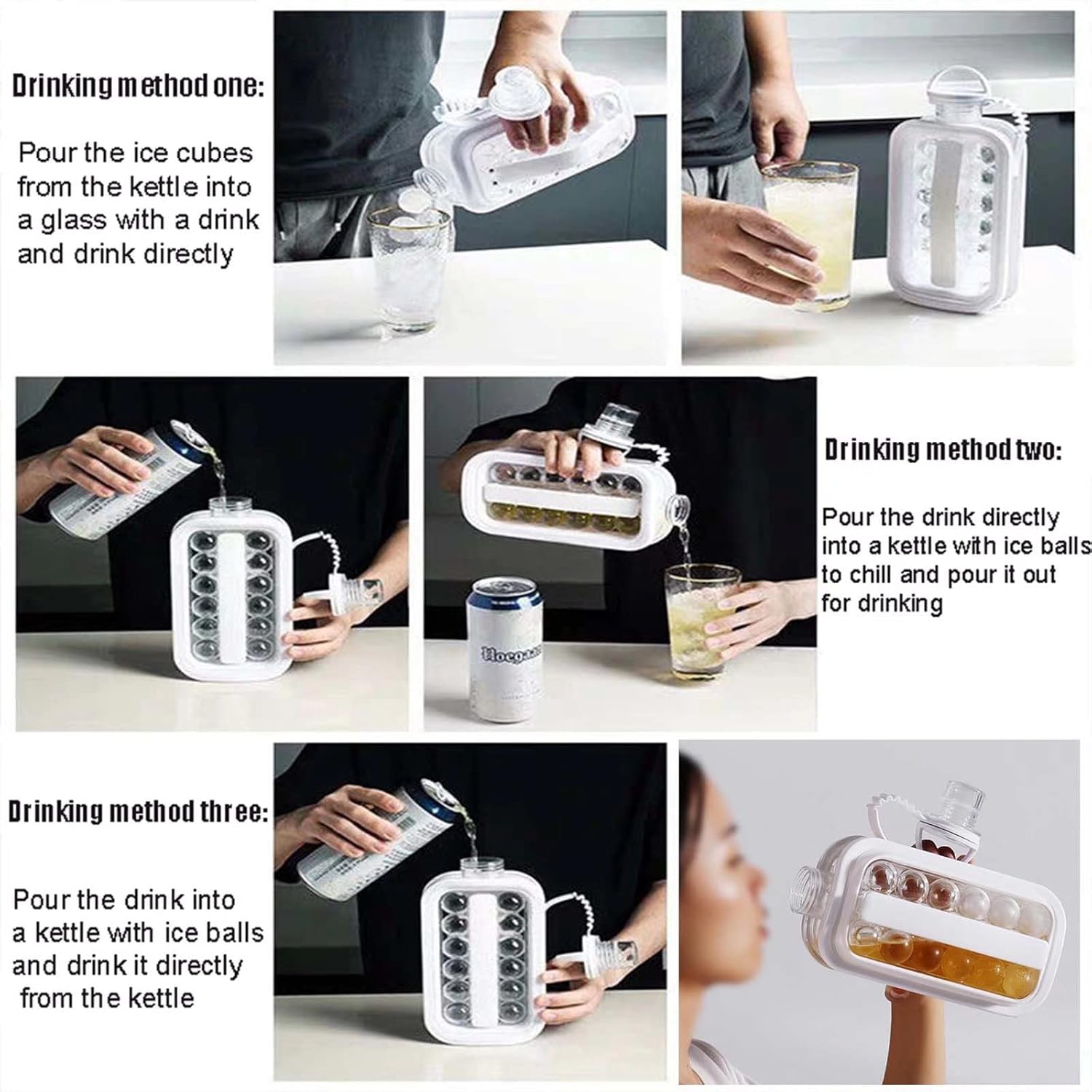 2-in-1 Ice Ball Maker & Water Bottle
